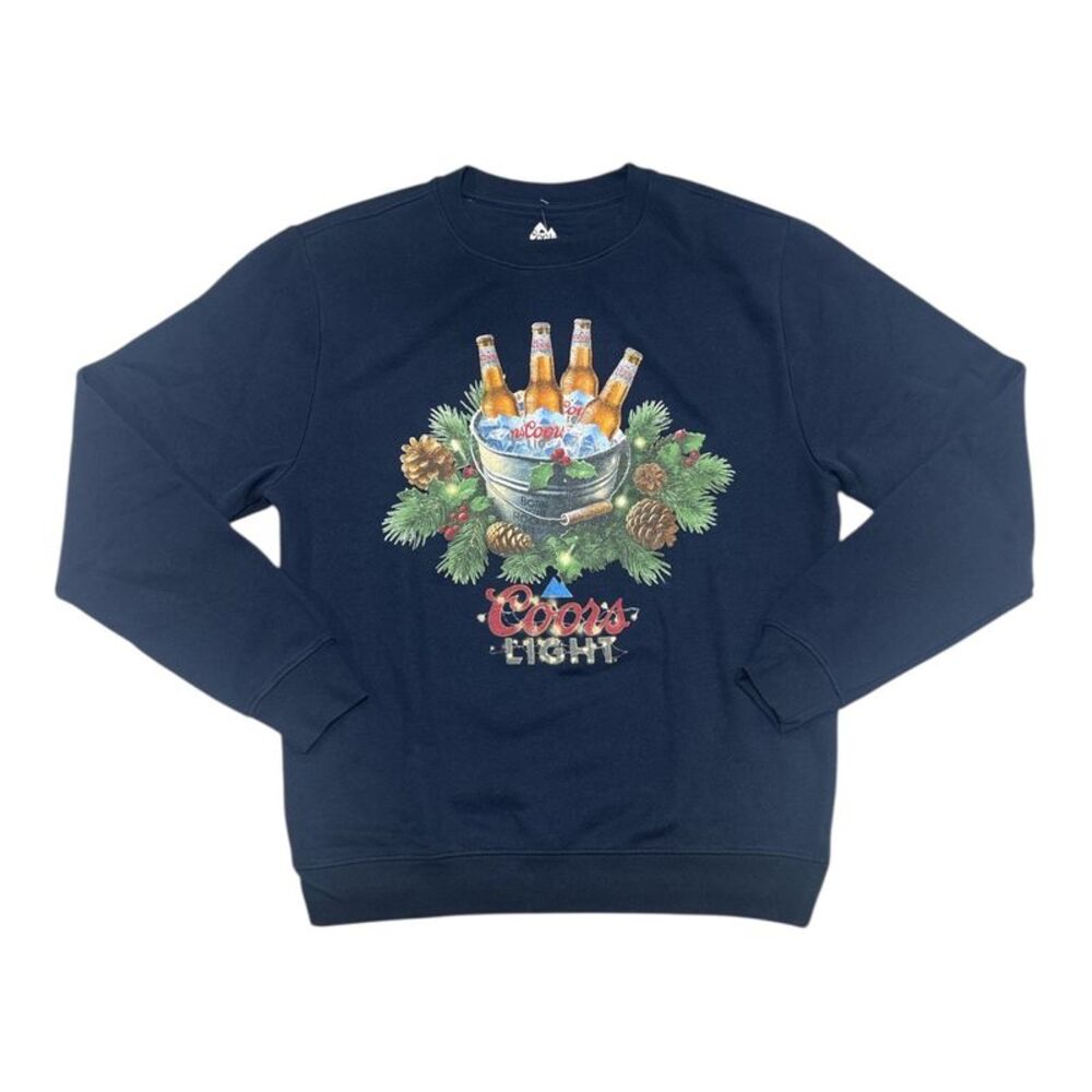 Center Piece - Licensed Mens Holiday Crew Fleece, Cotton/Poly Blend Crewneck Pul